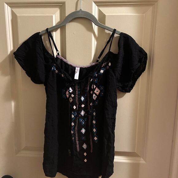 Black and multi coloured blouse - Picture 1 of 4